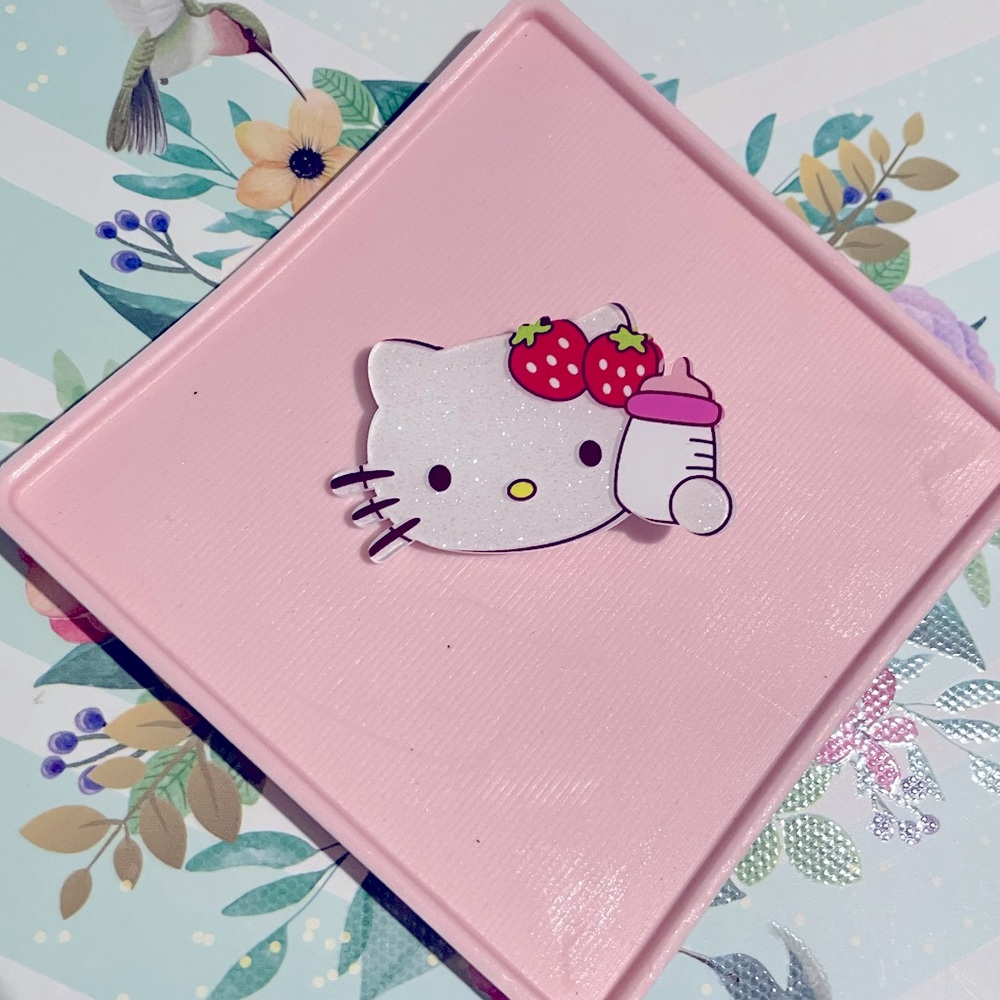 Hello Kitty Pink Hair Clip with Strawberry Design